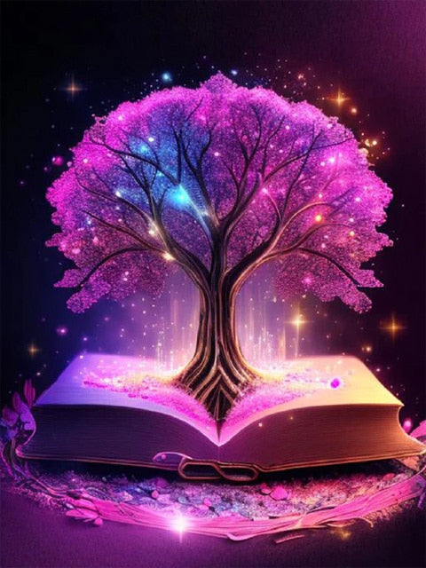 Vibrant  Book Tree - Diamond Painting Kit