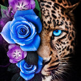 Flower Cover Leopard - Diamond Painting Kit
