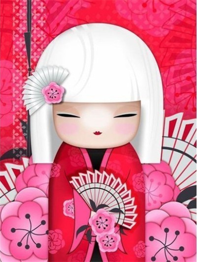 Pink Kimono Girl - Diamond Painting Kit