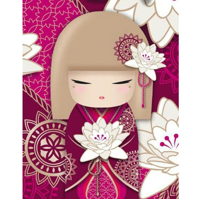Lotus Kimono Girl - Diamond Painting Kit