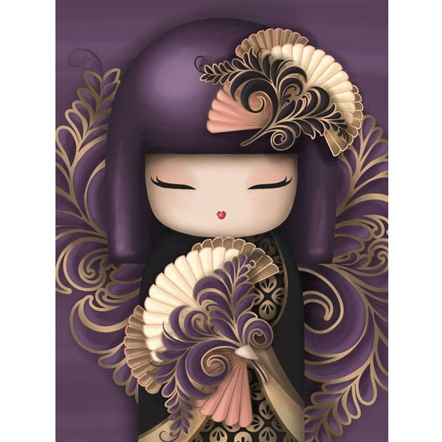 Purple Kimono Girl - Diamond Painting Kit