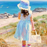 Girl On The Beach - Diamond Painting Kit