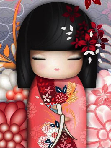 Rosy Kimono Girl - Diamond Painting Kit