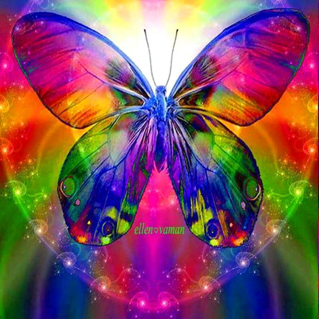 Rainbow Butterfly - Diamond Painting Kit