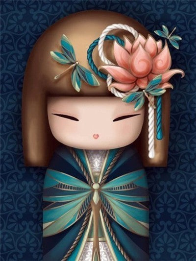 Blue Kimono Girl - Diamond Painting Kit