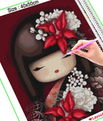 Red Kimono Girl - Diamond Painting Kit