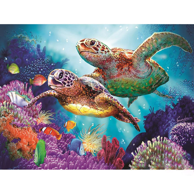 Turtle Family - Diamond Painting Kit