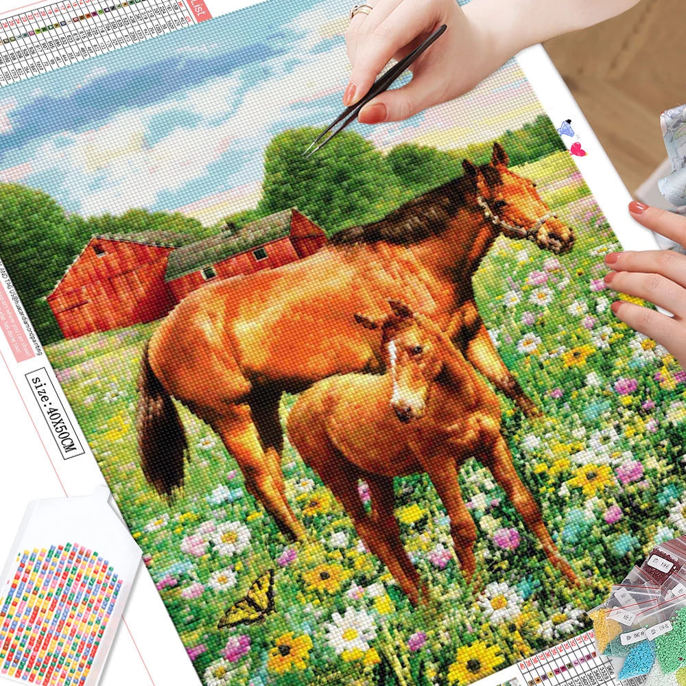 Horse Stroll - Diamond Painting Kit