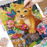 Tiger Cub Play - Diamond Painting Kit