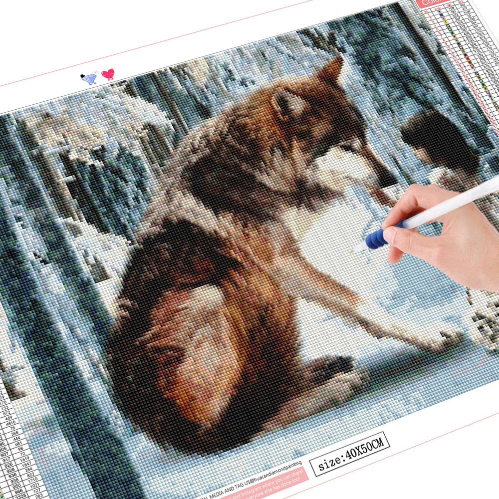 Wolf & Girl - Diamond Painting Kit
