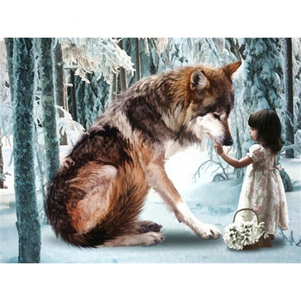 Wolf & Girl - Diamond Painting Kit