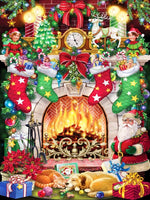 Christmas Fireplace - Diamond Painting Kit