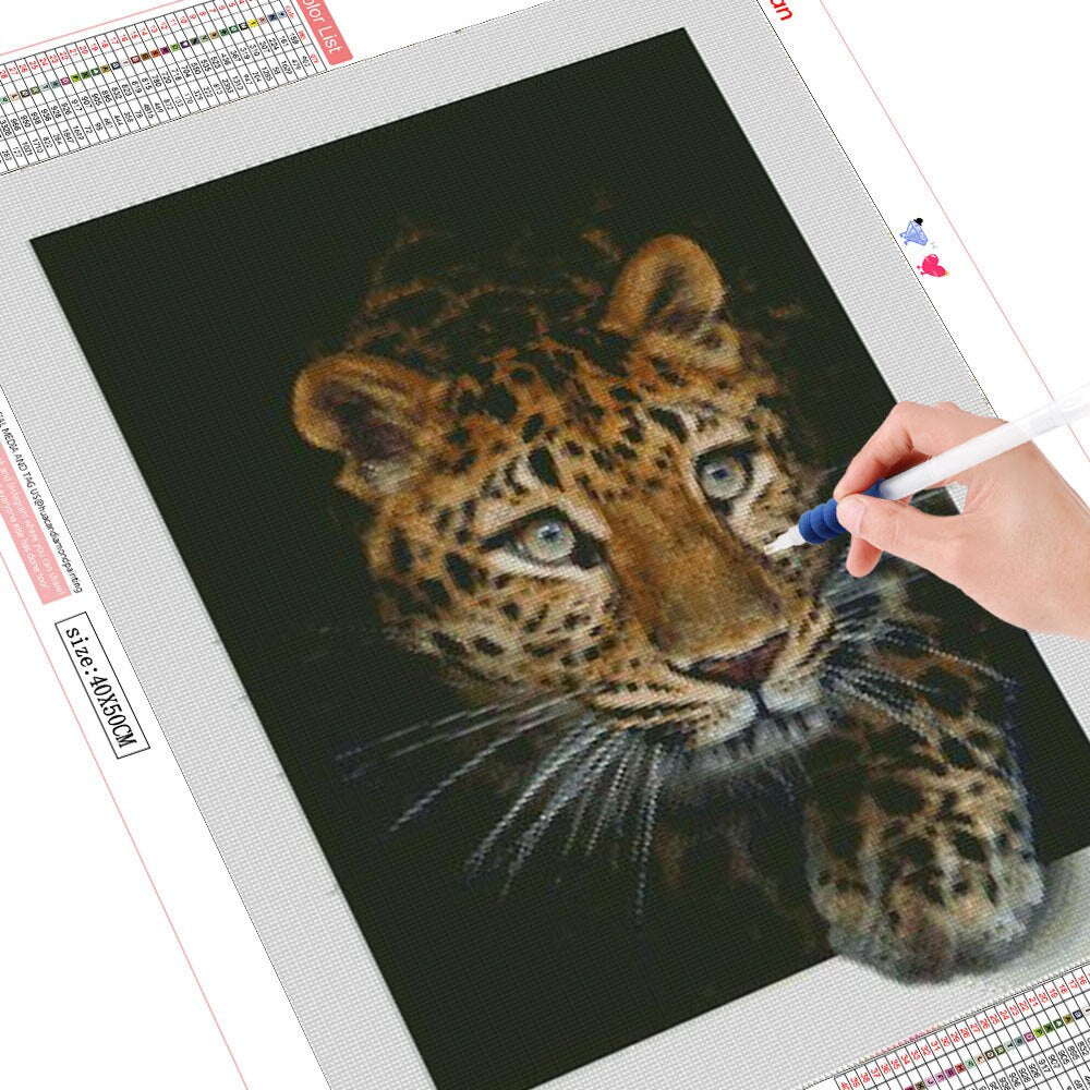 3D Leopard - Diamond Painting Kit