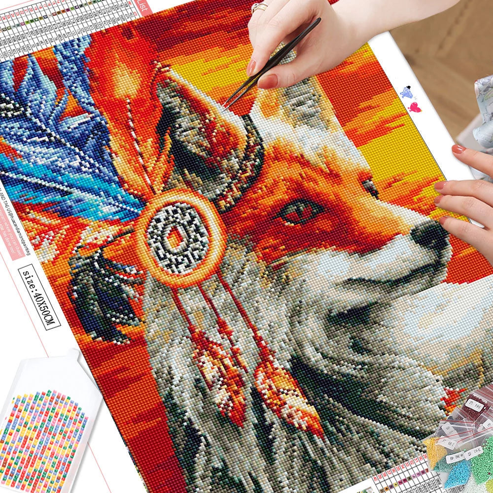 Feather Fox - Diamond Painting Kit