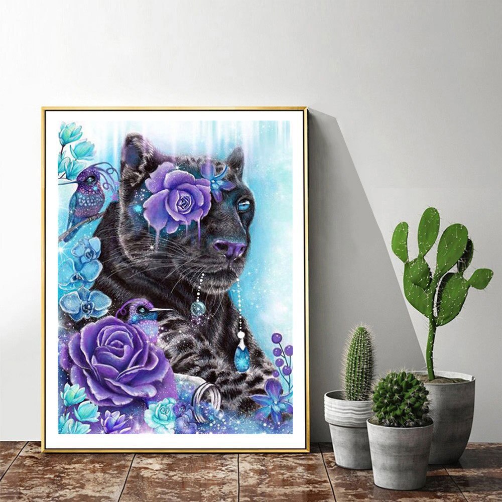 Flower Panther - Diamond Painting Kit