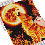 Fiery Wolf - Diamond Painting Kit