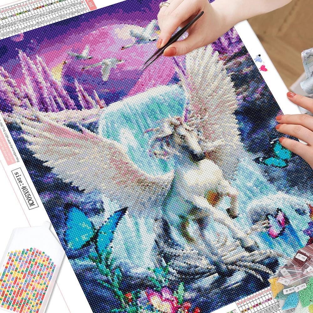 Winged Unicorn  - Diamond Painting Kit
