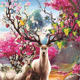 Flower Deer - Diamond Painting Kit