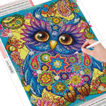 Flower Owl - Diamond Painting Kit