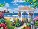 Garden Lighthouse View  - Diamond Painting Kit