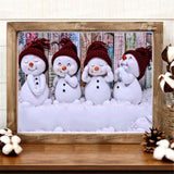 Cute Expressions Of Snowman - Diamond Painting Kit