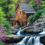 Cottage Waterfall - Diamond Painting Kit