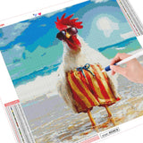 Beach Chicken - Diamond Painting Kit