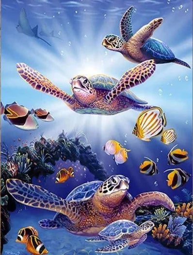 Turtle World - Diamond Painting Kit