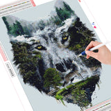 Wolf Waterfall - Diamond Painting Kit