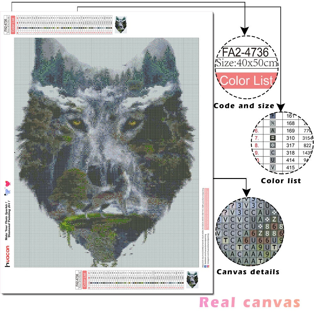 Wolf Waterfall - Diamond Painting Kit