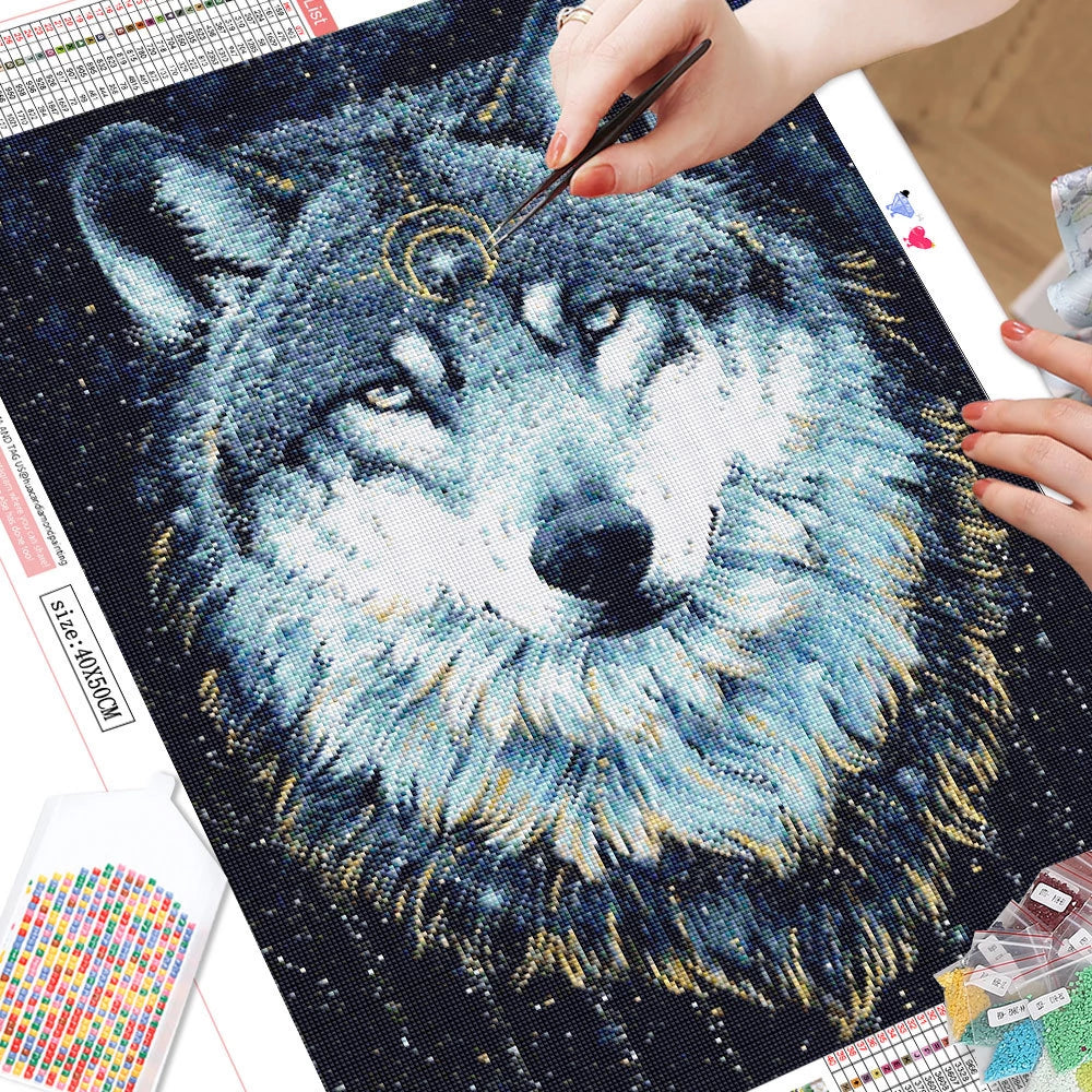 Wolf Head - Diamond Painting Kit