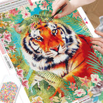 Tiger Bloom - Diamond Painting Kit