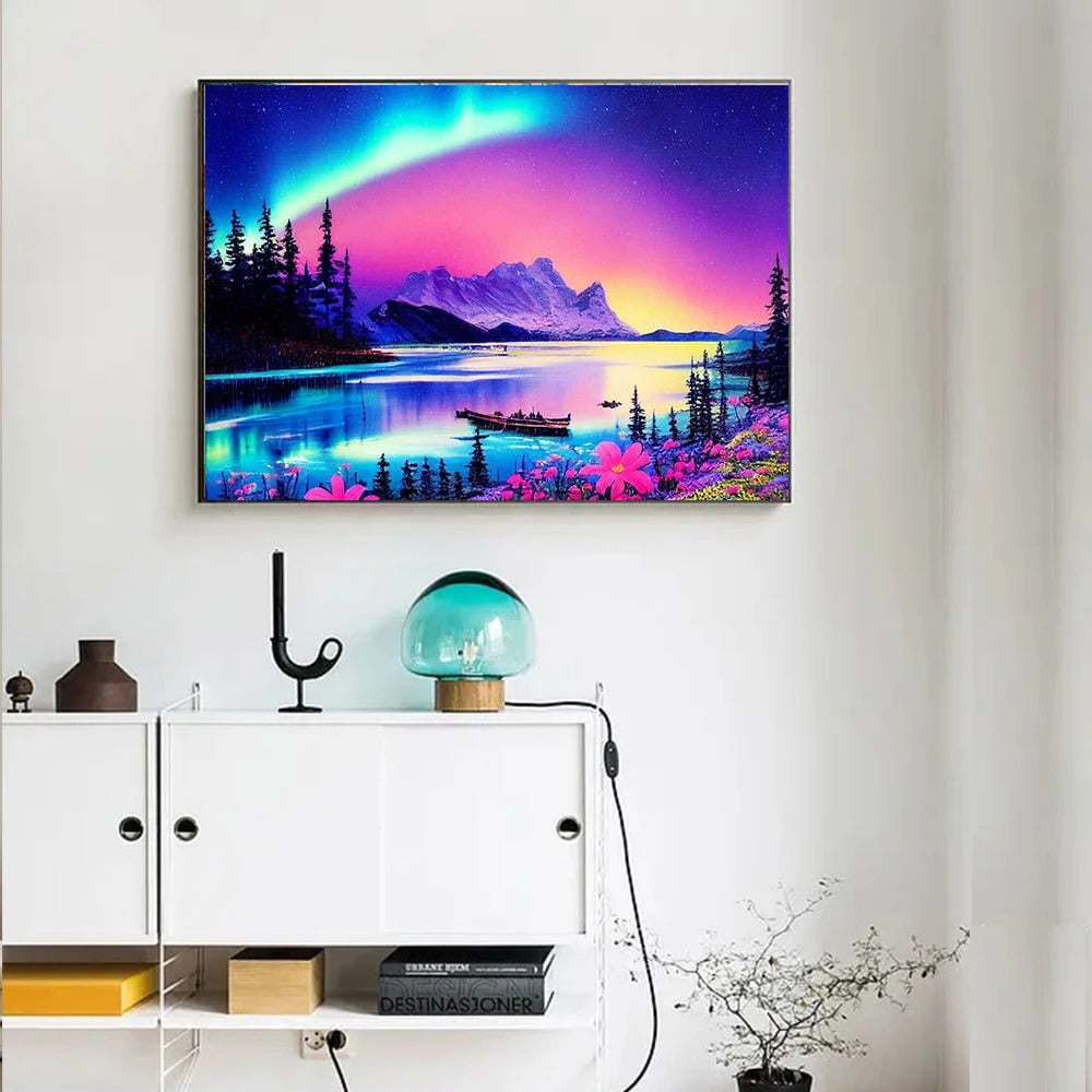 Aurora Landscape - Diamond Painting Kit