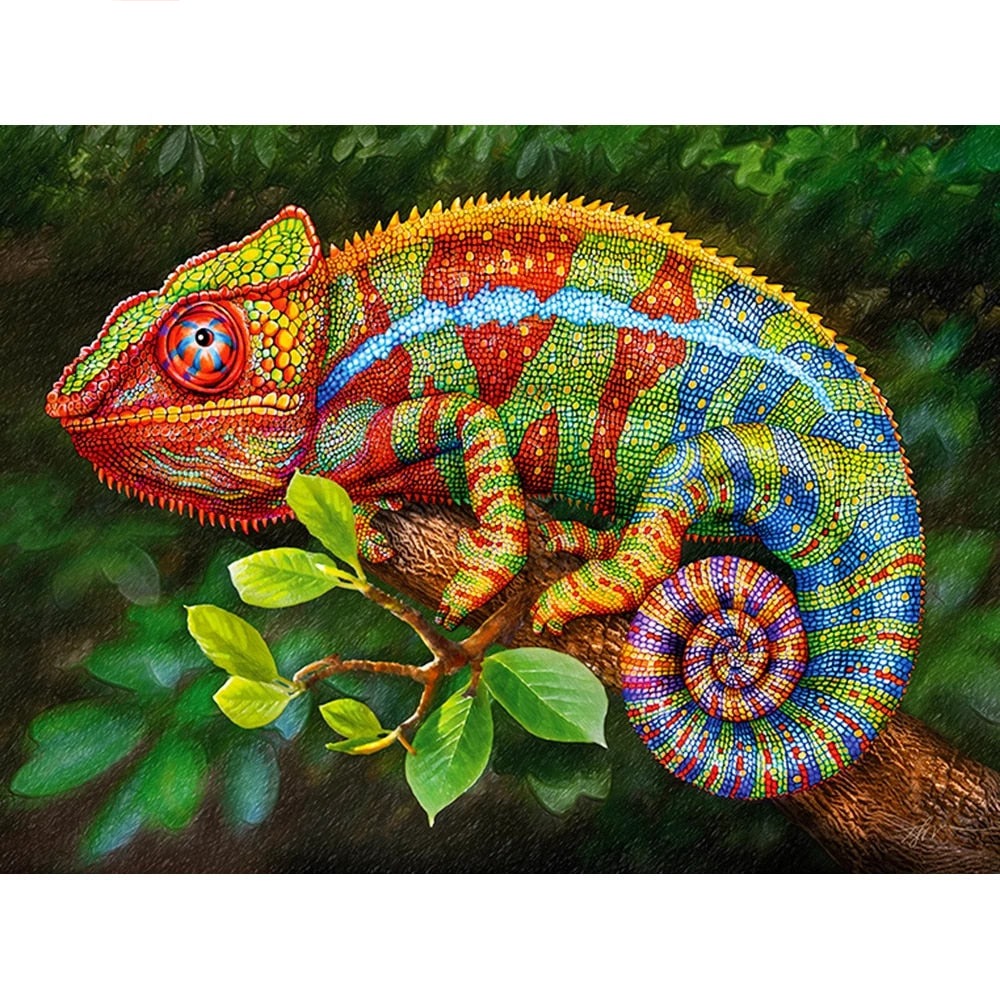 Rainbow Chameleon - Diamond Painting Kit