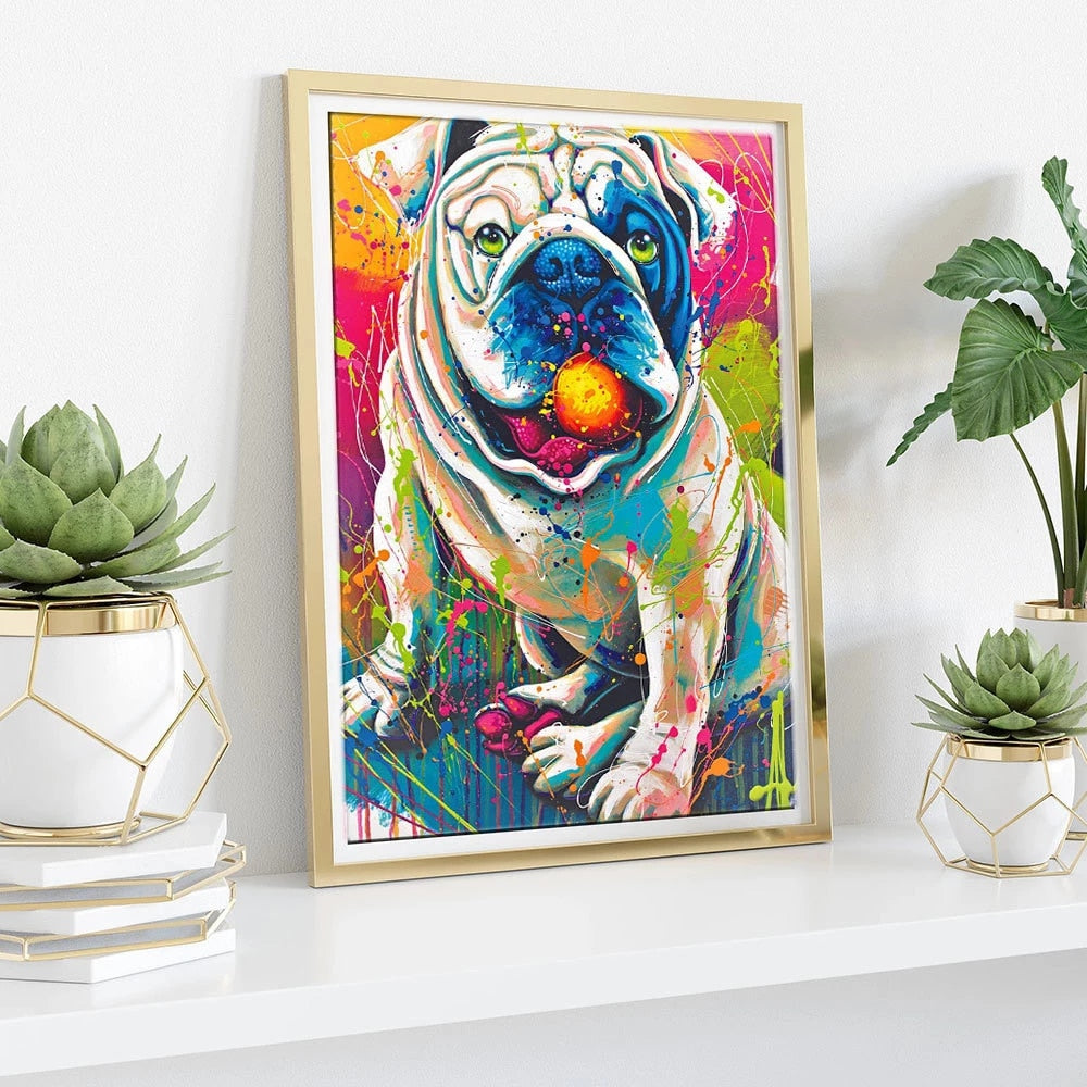 Painted Colored Dog  - Diamond Painting Kit
