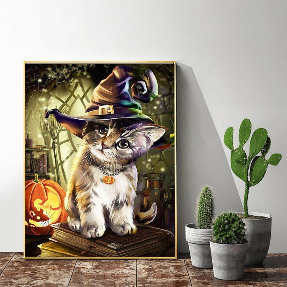 Halloween Cat - Diamond Painting Kit