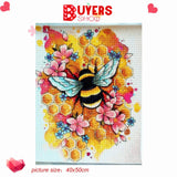 Flower Bee - Diamond Painting Kit