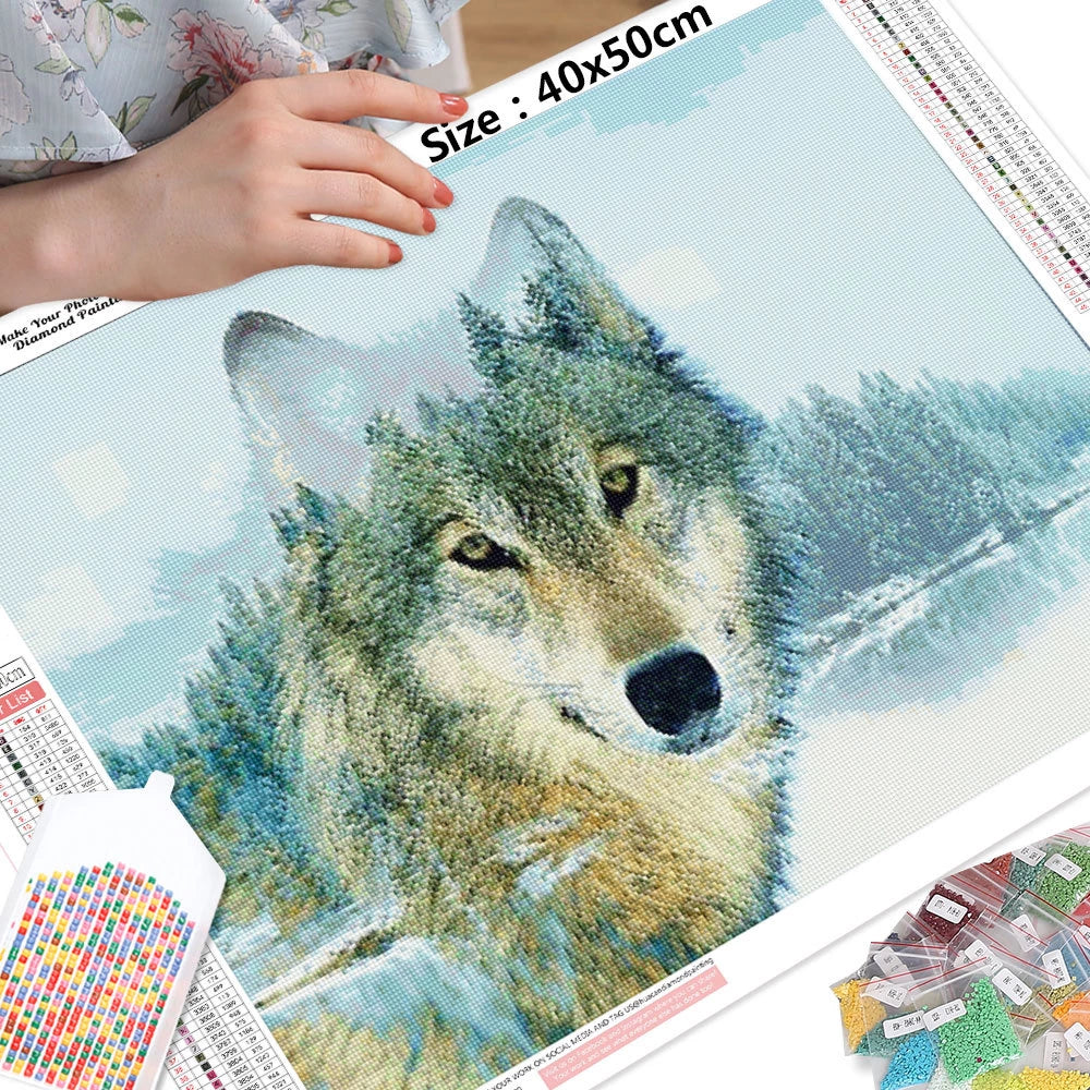 Wolf Shadow - Diamond Painting Kit