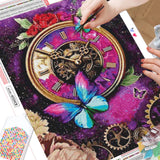 Clock Butterfly - Diamond Painting Kit