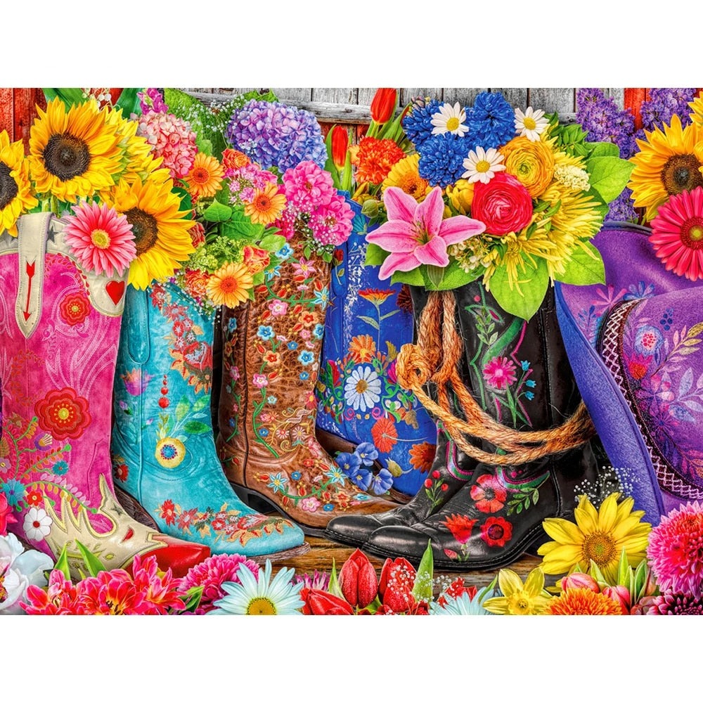 Flowers & Shoes - Diamond Painting Kit