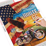Eagle On The Bike - Diamond Painting Kit