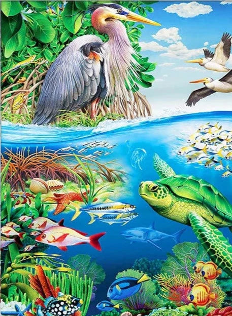Sea Sky Land Animals - Diamond Painting Kit