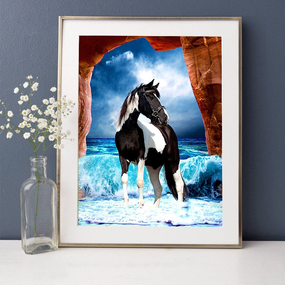 Blackwhite Horse  - Diamond Painting Kit