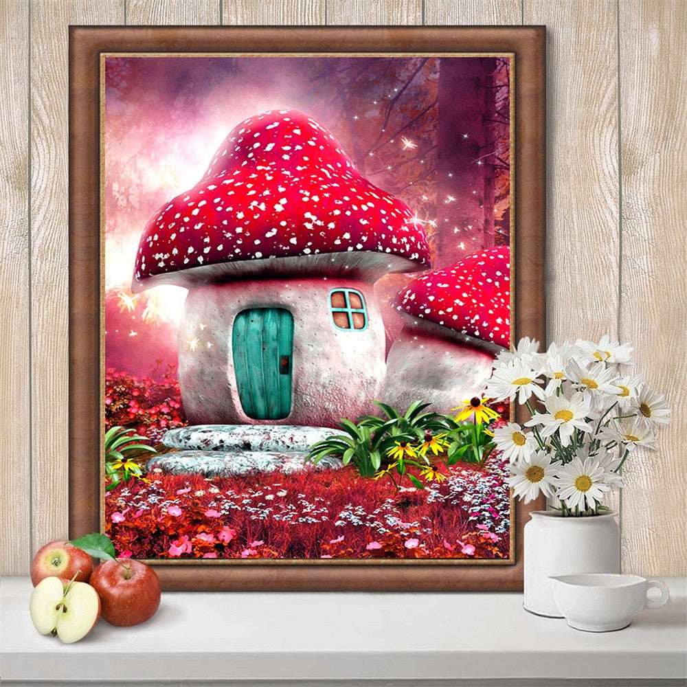 Mushroom House - Diamond Painting Kit