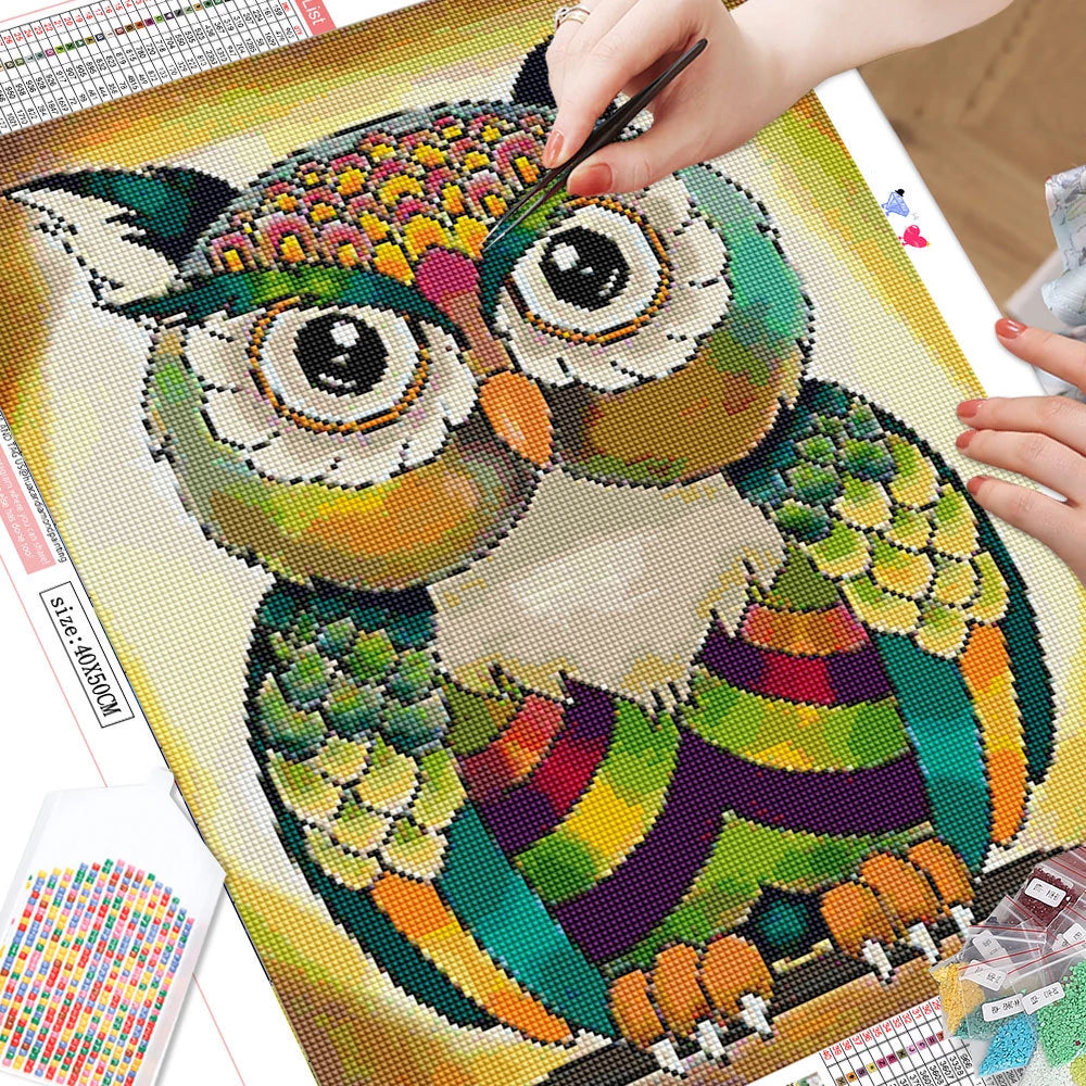 Mosaic Owl - Diamond Painting Kit