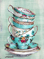 Tea Cup Tower - Diamond Painting Kit