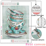 Tea Cup Tower - Diamond Painting Kit