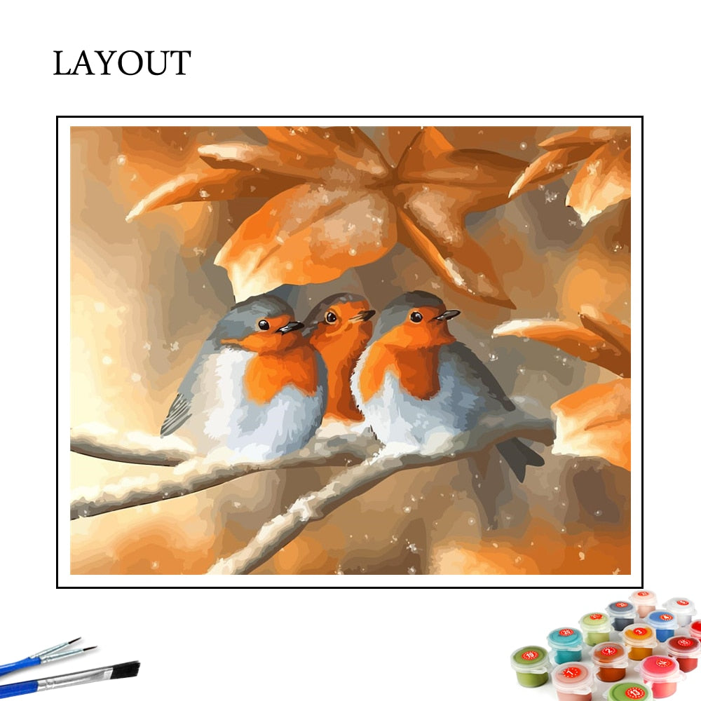 Golden Sparrows - Paint By Number Kit
