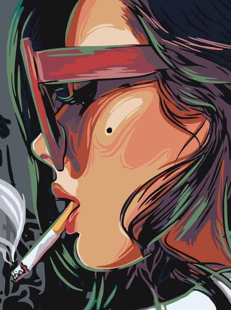 Smoking Woman - Paint By Number Kit