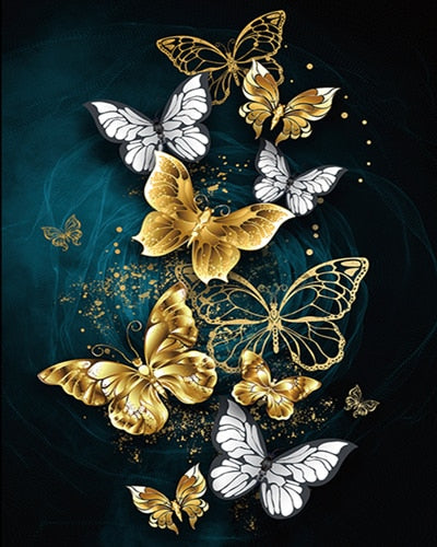 Wings Of Beauty Paint By Number Kit , Butterfly Paint By Number Kit